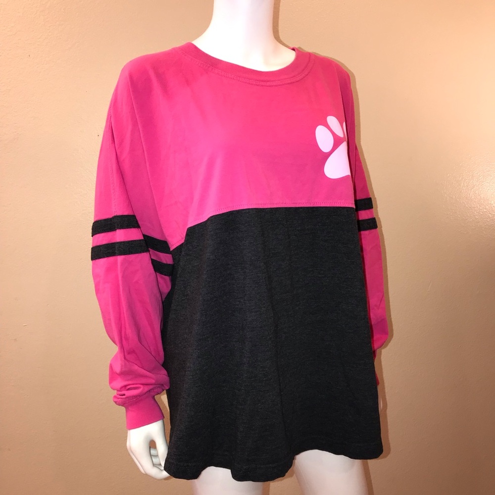 I Love Dogs Oversized Jersey Graphic Tee Adult Size XL Heavy Cotton Pink Grey - Picture 3 of 14